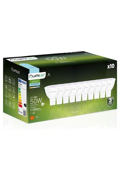 Lumiled 10x Bec LED GU5.3 Spot MR16 6W = 50W 580lm 6500K Rece 120 °   12V