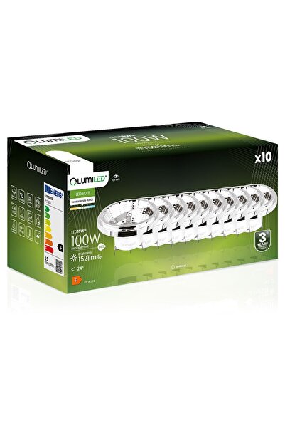 Lumiled 10x Bec LED G53 Spot AR111 15W = 100W 1521lm 4000K Neutru 24 °   12V ...