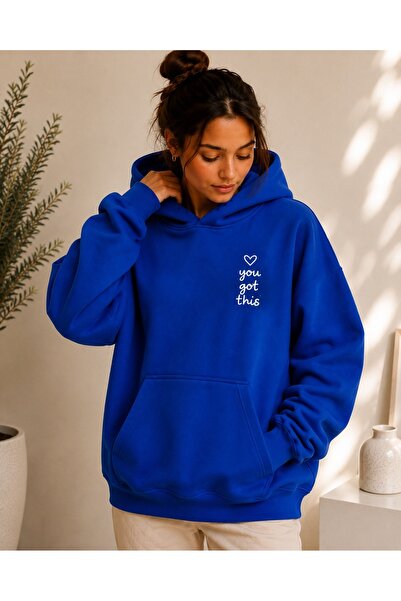 TREND EMMODA Women's Minimal Printed Oversize Sweatshirt