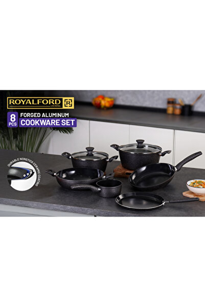 ROYALFORD Prido 8-piece Forged Aluminum Cookware Set- RF12771/ Durable Nonsti...