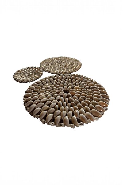Bounty Handmade Seashell Plate Coaster Set of 3 Tableware Decoration