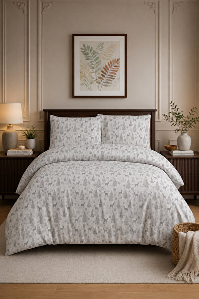 Menderes Home Cotton Collection Reh Flannel Double Duvet Cover Set 200X220 + ...