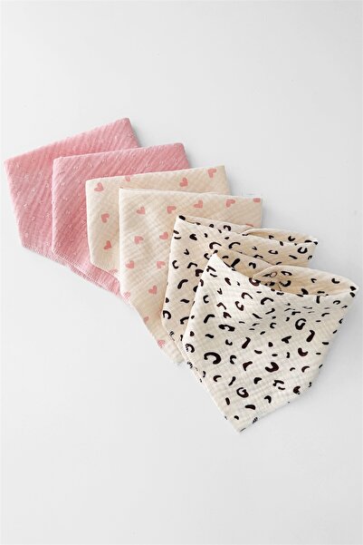 COOLMINIES 6-Piece Patterned Double Layer Muslin Fabric Baby Bib, 100% Cotton...