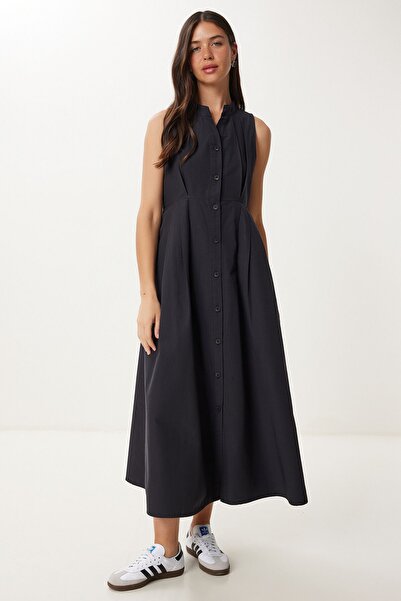 Hiccup Rochie midi fără mâneci, cu model A, cu guler mandarin, ISTANBUL