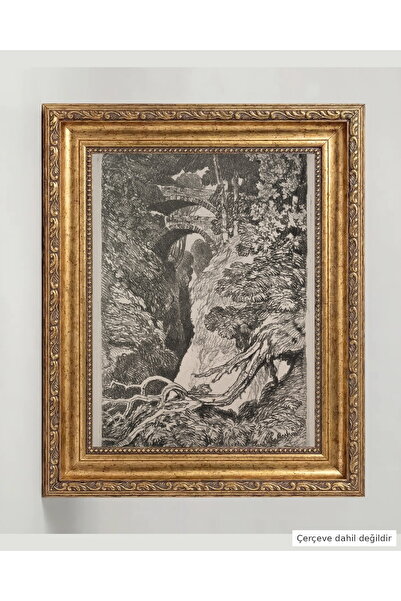 Doğa Manzara Poster 30x40 cm Çerçevesiz Duvar Tablosu Kahverengi Devils Bridge Cardiganshire