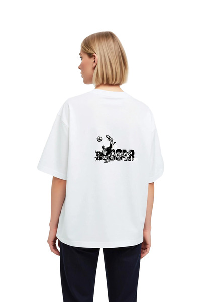 PayBuy Women's Oversize Football Passion Printed T-Shirt Dynamic Design Relax...