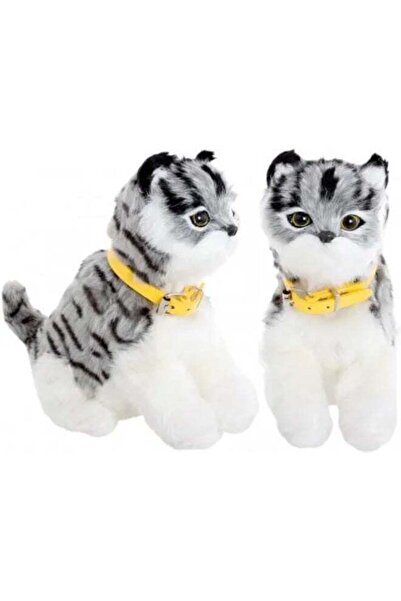 Generic Interactive Plush Cat Toy for Kids - Realistic Grey Tabby Kitten Robo...