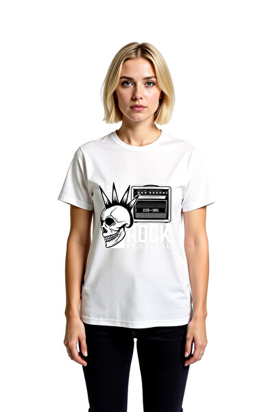 PayBuy Tricou de festival muzical cu imprimeu grafic pentru femei, design ret...
