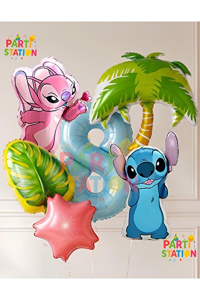 Parti Station Lilo Stitch Balloon and Angel Balloon 8 Years Old 6 Piece Giant...