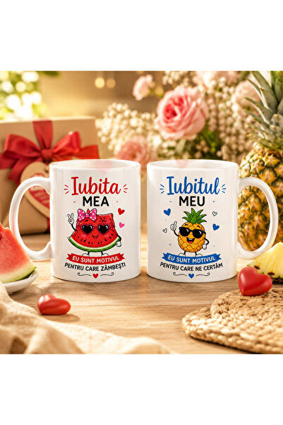 Generic Brand Set 2 cani personalizate cadou pentru cuplu, Iubita Mea si Iubi...