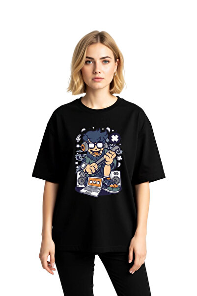 PayBuy Tricou supradimensionat pentru femei cu imprimeu cu microfon pentru că...