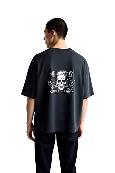PayBuy Ανδρικό μπλουζάκι μεγάλου μεγέθους με στάμπα με μοτίβο κρανίου, υπηρεσ...
