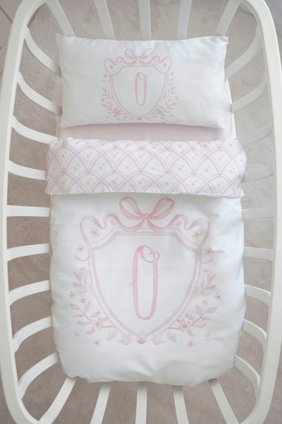 NOU Mother's Side Duvet Cover Set (60X100) - Noble Series - Pink - Letter O