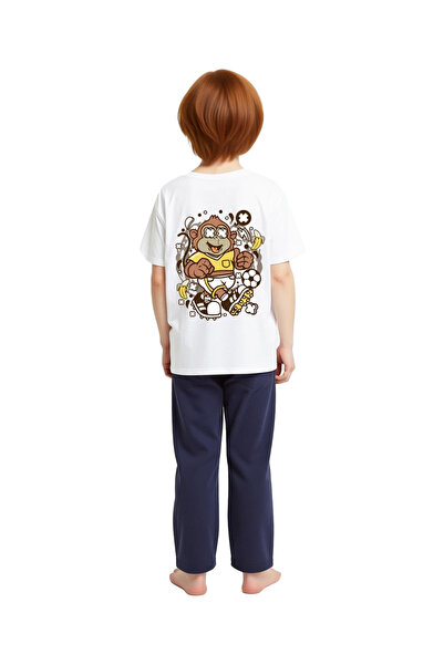 PayBuy Football Player Monkey Banana Motif Printed Children's T-Shirt
