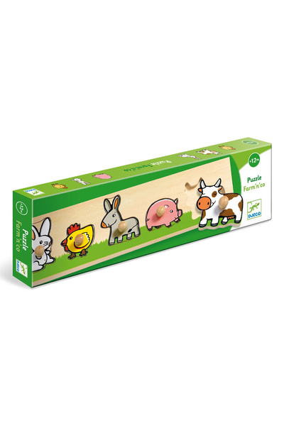 djeco Puzzle cu butoane de fermă