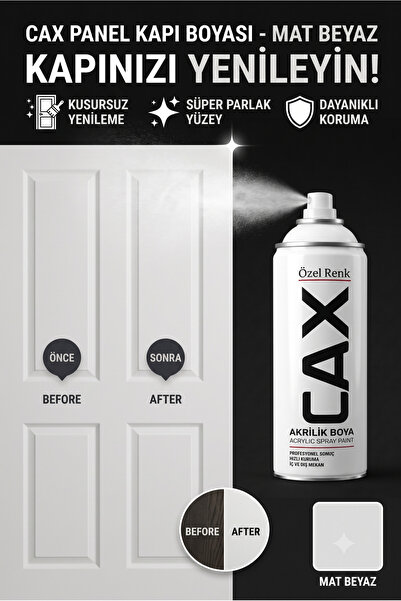 caxcolors CAX Panel Kapı Boyası - Akrilik Boya Ahşap Ve MDF Kapı Yenileme Boyası
