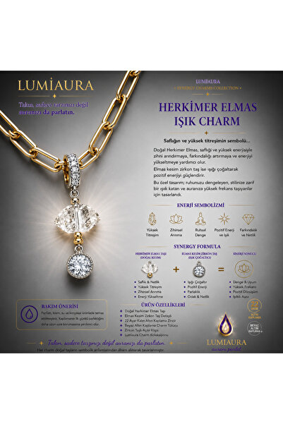 LUMİAAURA SYNERGY CHARMLAR - BEYAZ ALTIN KAPLAMA-KLİPSLİ