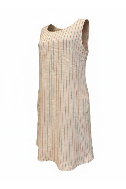 PHUTİ COLLECTION Striped Sleeveless Lined Dress