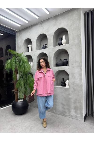 Leyal moda معطف نسائي موسمي كبير الحجم بتفاصيل جيوب