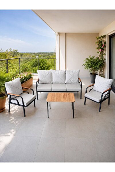 GENİŞ BALKON BAHÇE ÇAY SETİ 3+1+1