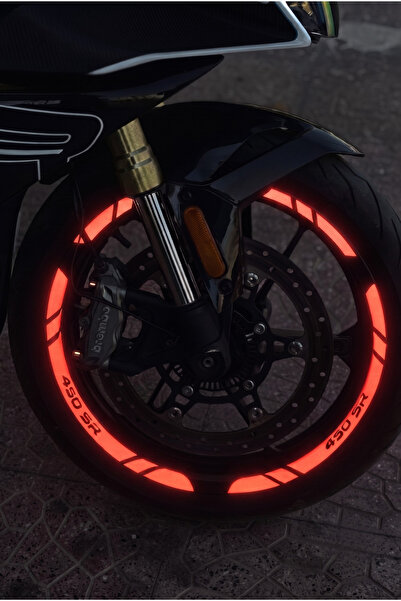 Banxtre 12 Pieces 450Sr Lettering Wheel Rim Stripe Sticker Set with Reflector...
