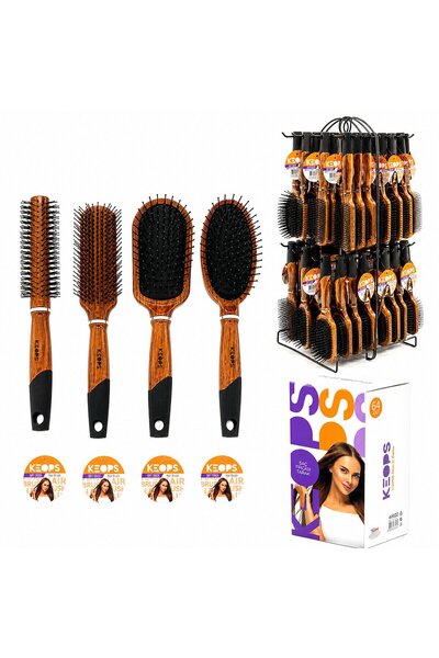 Keops FRÇ-47 449922 Tarak Bambu Gövde Saç Fırçası Metal Standlı Bambu Sap Sil...