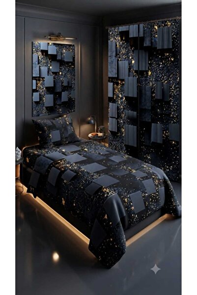 Elmas Dizayn 280*240 Cm. Special Design Single Bedding Set with Background Cu...