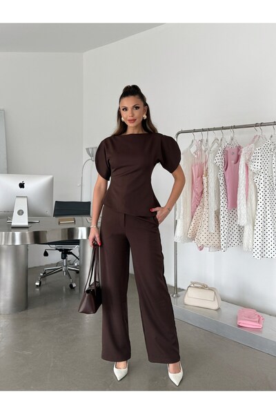 myd Balon Kol Asymmetrical Set - Brown