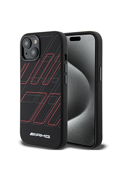 MERCEDES AMG AMHMP15S23SSPK iPhone 15 / 14 / 13 6.1 " μαύρη σκληρή θήκη σιλικ...