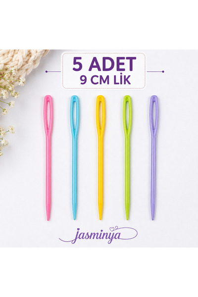 Jasminya 5 Adet 9 Cm Plastik Yün İğnesi Kadın El işi Hobi Dikiş