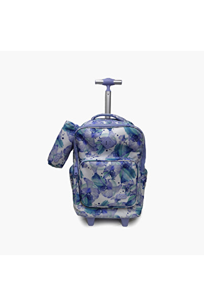 Roco Floral 2-Piece School Trolley Bag Set for Girls 5-8 Yrs with Pencil Case...
