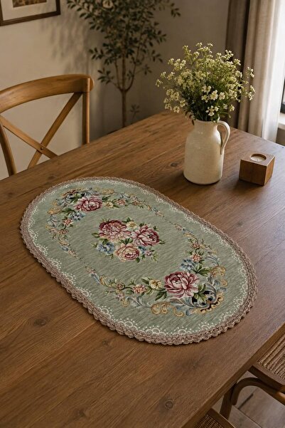Yeshome Collection غطاء طاولة القهوة البيضاوي من رويال بوكيت شونيلي مقاس 40x60