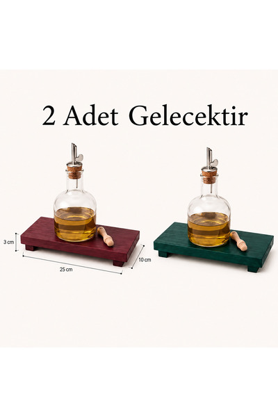 DUDECOR Yağdanlık Sabunluk Bordo Rengi Ahşap Yağdanlık (Şişeler Temsilidir Ür...