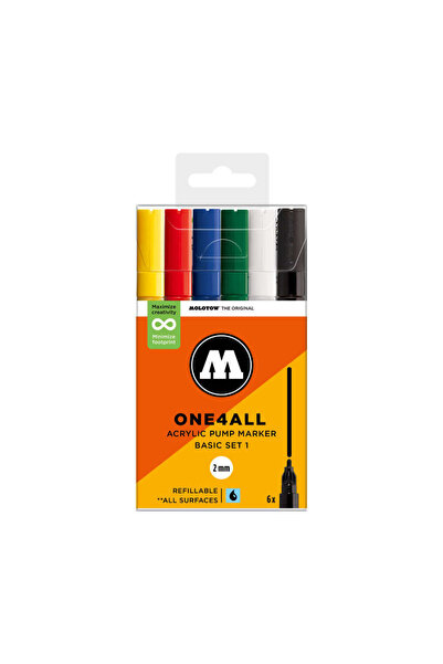Molotow 127Hs One4All Acrylic Marker Pen 2 mm 6-Pack Basic Set 1 200810