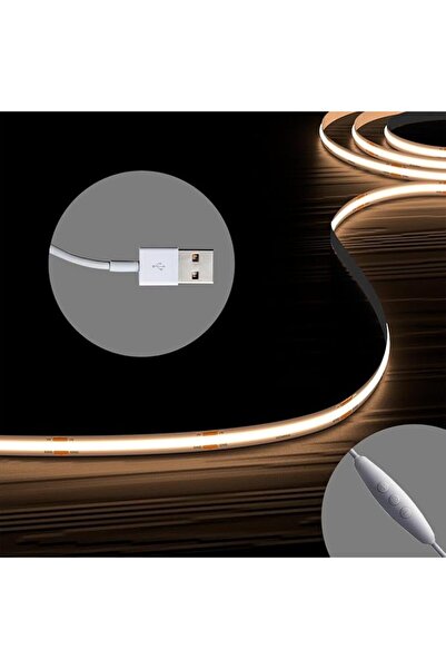 HOMINA H COB LED Strip Lights with 3Key Memory Dimmer, USB 2M/6.6FT Ultra Bri...