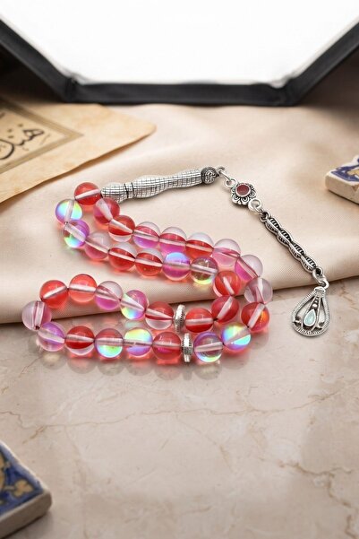 Prestige Thermal Quartz Stone 33 Prayer Beads with Metal Tassel 8mm Sphere Cu...
