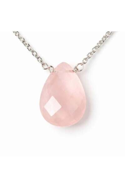 craftmystic Colier argint 925 cuart roz lacrima - iubire, feminitate si echil...