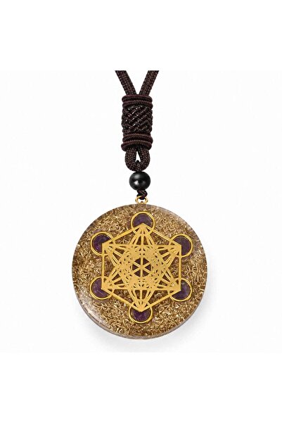 craftmystic Colier Orgonit cu pietre naturale de Ametist si Cubul lui Metatro...