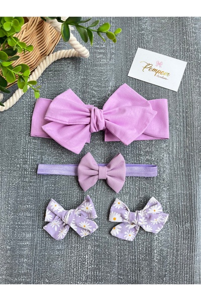 pempem bandana Baby Girl Purple Bandana Buckle Set