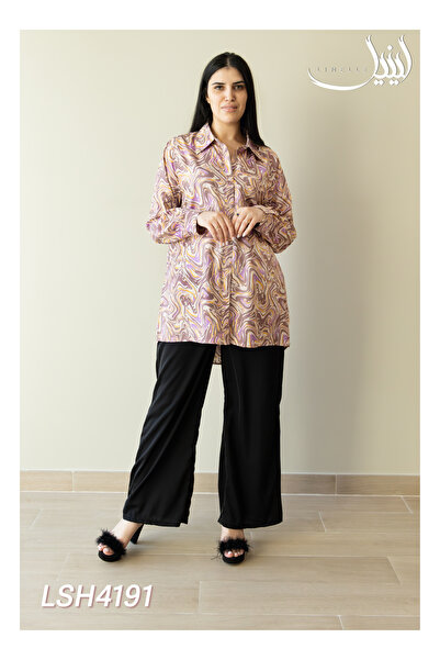LINELLE Green Marble Swirl Drop Shoulder Shirt