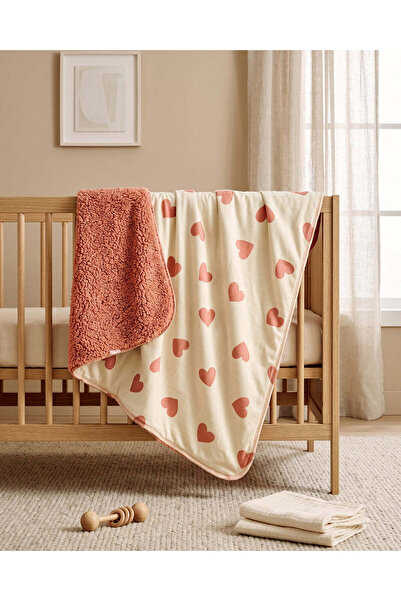 REDTAG Pink Printed Sherpa Blanket