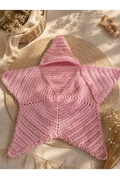 ARTTMACRAME قماط أطفال يدوي الصنع على شكل نجمة |   بطانية محبوكة بغطاء للرأس ...