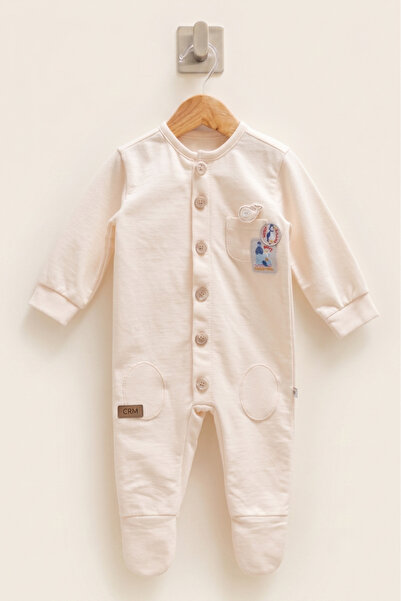 Caramell 100% Cotton Baby Boy Romper with Buttoned Pocket Detail (1-6 Months ...