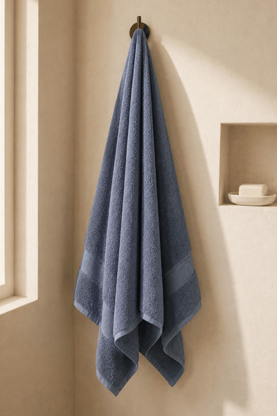 Menderes Home La Notte Solid Colors Bath Towel Indigo 90X145 cm
