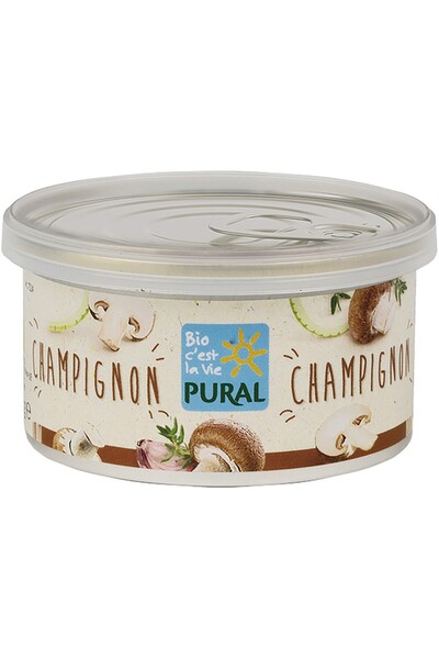 Pural Pate vegetal cu ciuperci champignon, bio vegan, 125g