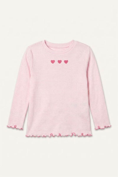 DeFacto Bisiklet Yaka Pembe Kız Bebek Uzun Kollu T-shirt I7091A5/PN614