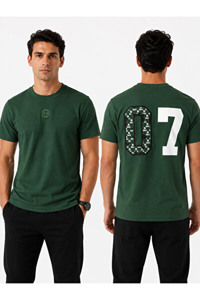 BAS Erkek Oversize Bisiklet Yaka Baskılı T-Shirt