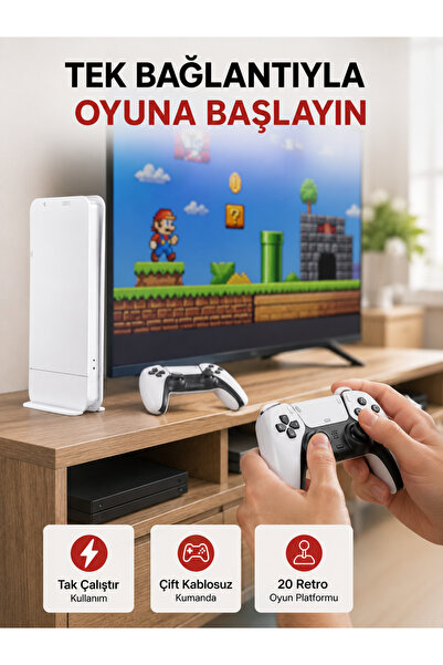 Lisinya 20.000 Klasik Oyun Dahili Kablosuz Kontrollü Oyun Kutusu -