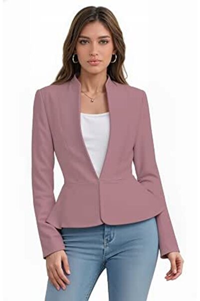 Hybrid & Company Women Double Notch Lapel Sharp Shoulder Pad Office Blazer | ...