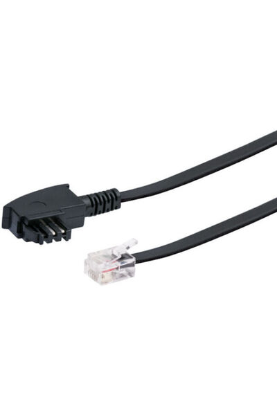 Schwaiger Blackiger Καλώδιο Δικτύου DSL RJ12 6P2C > TAE-F 6P4C 6μ Μαύρο